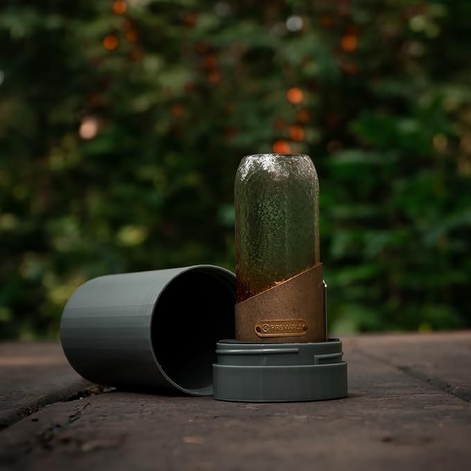 Fire-Maple Orange Camping Lantern Glass, Steel & Aluminum | Propane or Isobutane Fuel Canister Beautiful Lights | NO Mantles Needed | Propane Lanterns for Camping, Emergency Essential