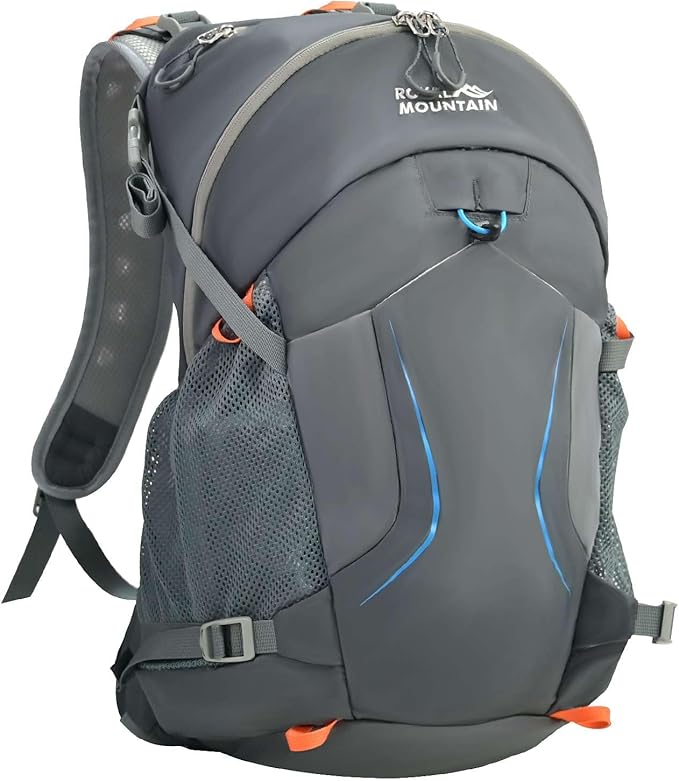 30L Hiking Backpack Lightweight Waterproof and Durable Backpack with Ventilated Sweat-Wicking Internal Frame Daypack for Men and Women Camping Travel and Outdoor Adventures,Grey