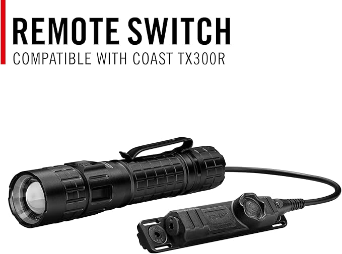 Coast TX300R 3000 Lumen Rechargeable Long Range Tactical LED Flashlight with Strobe, Spot and Flood Beams - POWERiQ??Digital Display, Durable Aluminum Build