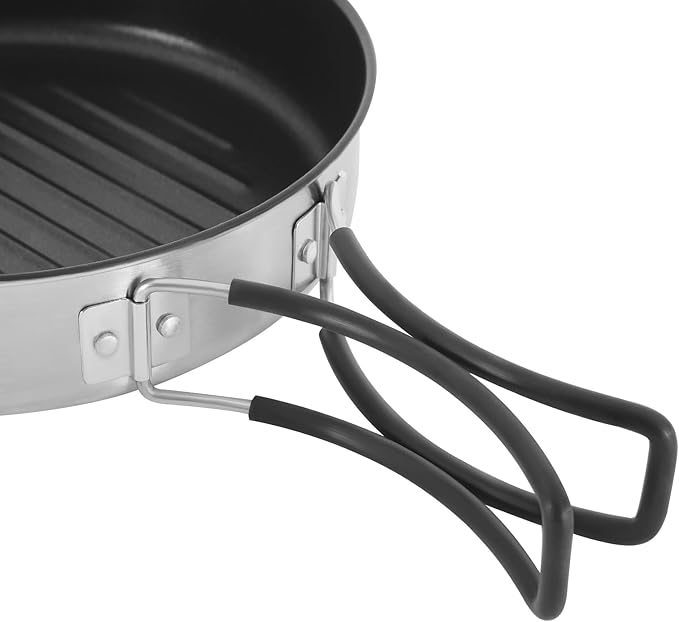 Portable Camping Cookware Set, 304 Stainless Steel Outdoor Camping Cooking Pots and Pans with Storage Bag, Outdoors Campfire Cook Cookware Equipment for Outdoor Camping Hiking Picnic for 2-3