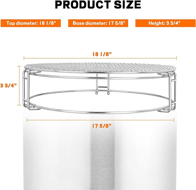 Fire Pit Cooking Grate for Solo Stove Bonfire 19.5 Inch, 304 Stainless Steel Grill Grate Accessory with Removal Tools for Bonfire Stove 19.5" for Outdoor Fire Pits and Camping Accessories