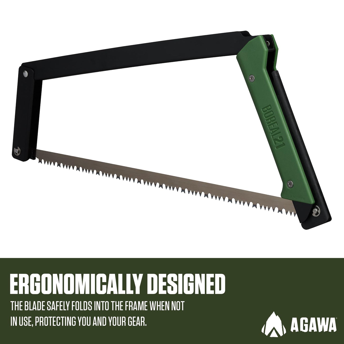 AGAWA - BOREAL21-21 Inch Folding Saw with All-Purpose Saw Blade - Camping Gear For Hiking, Fishing