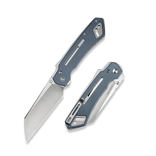 CIVIVI Buster FG Large Pocket Knife for EDC, Superlock Folding Knife for Men Women with 4.2" Nitro-V Blade G10 Handle, Designed by Snecx Tan C24052-2 (Neutral Blue)
