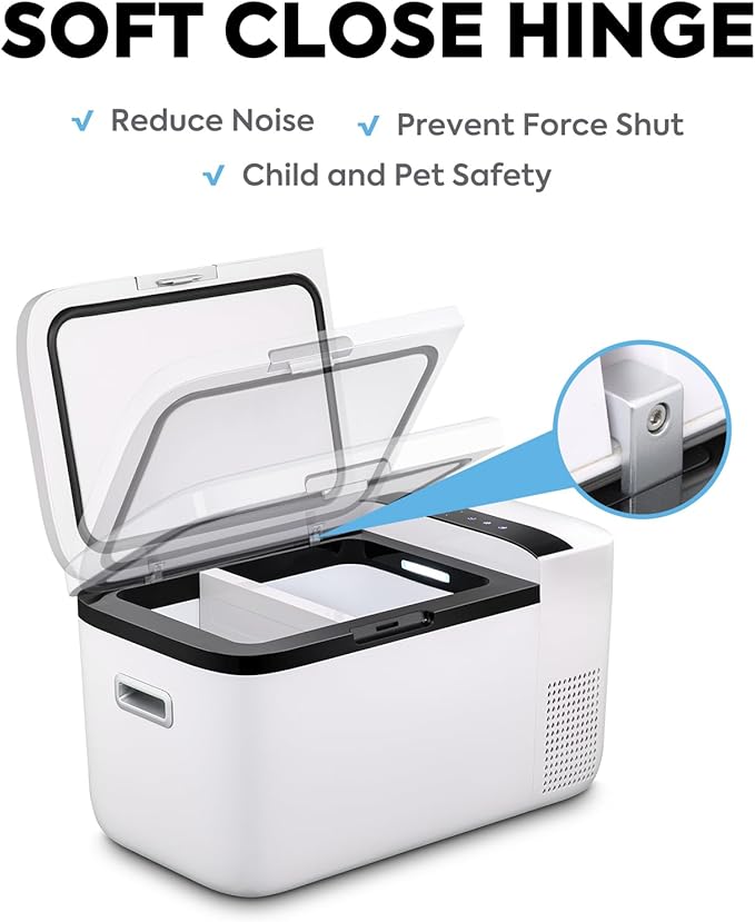 ICECO GO20 Dual Zone 12V Refrigerator, 21Qt/20L Portable Refrigerator powered by SECOP, APP Control 0℉-50℉ 12/24VDC&110-240VAC, Mini Cooler Compact Freezer for Home&Outdoor |White with Upgrade DC Cord