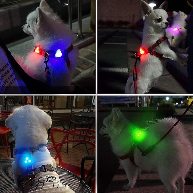 LaRoo Dog Lights for Night Walking, Led Dog Collar Lights for Nighttime, Clip On Light up Dog Collar Dog Walking Flashlight (Green)
