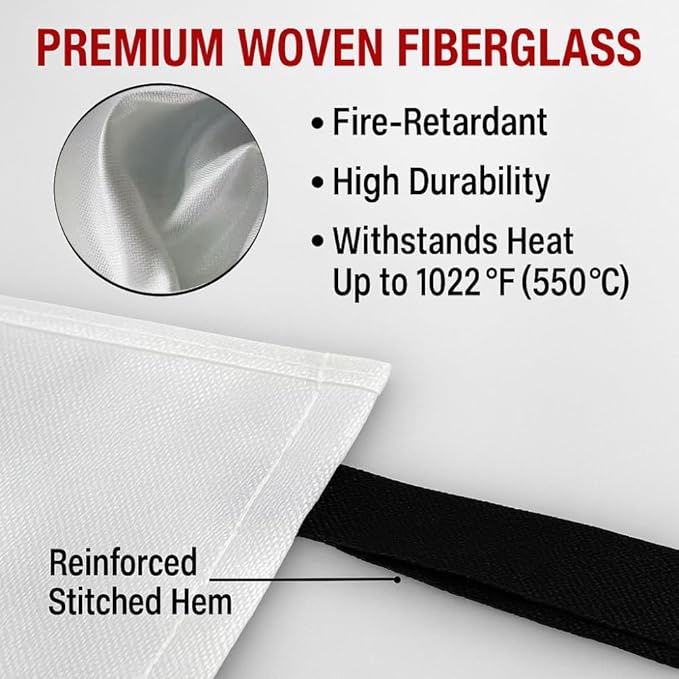 Emergency FIRE Blanket of Fiberglass ??2 Pack - 40x40 2-FIRE Suppression Safety for Home,Kitchen,Camping CAR,RV ??BE Prepared & Stay Safe Today