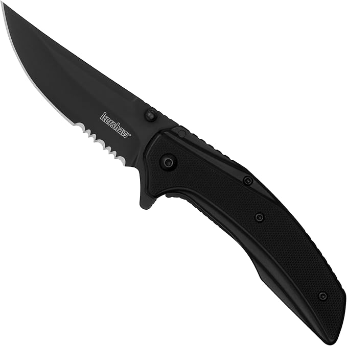 Kershaw Olive Outright Folding Pocket Knife, 3 inch 8Cr13MoV Stainless Steel Blade, Pocketclip