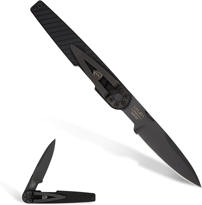 Extrema Ratio - LKU01 (Urban Dark), Böhler N690 Steel Blade 58 HRC, Black Burnished Finish, Smooth Aluminum Handle, Compact Design, Italian Craftsmanship