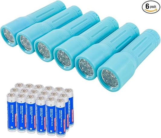 9-LED Mini Flashlight, Small Multicolor Flashlights with Lanyard, Batteries Included, for Hurricane Supplies Party Favors, Gift, Christmas Gifts Stocking Stuffers