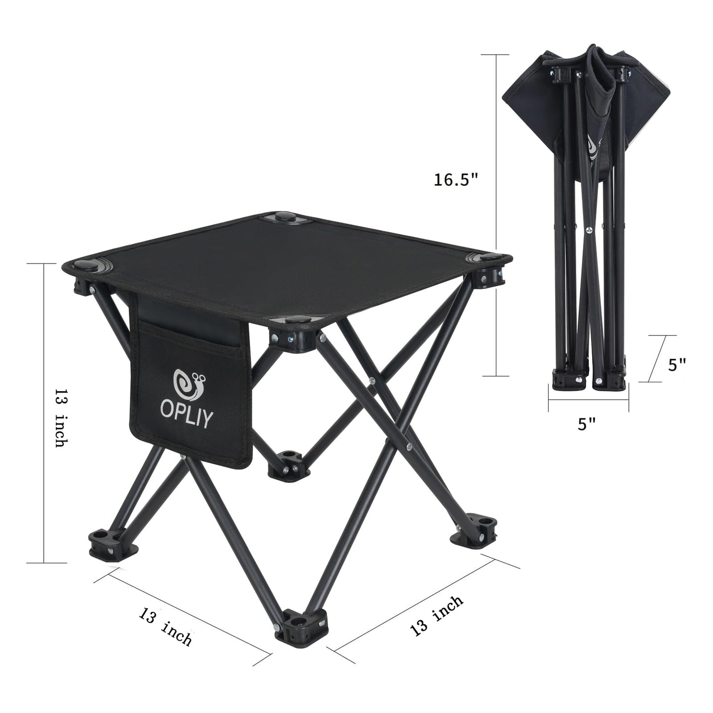 Opliy Camping Stool 2 Pack,13 Inch Portable Folding Stool for Outdoor Gardening and Beach Hiking