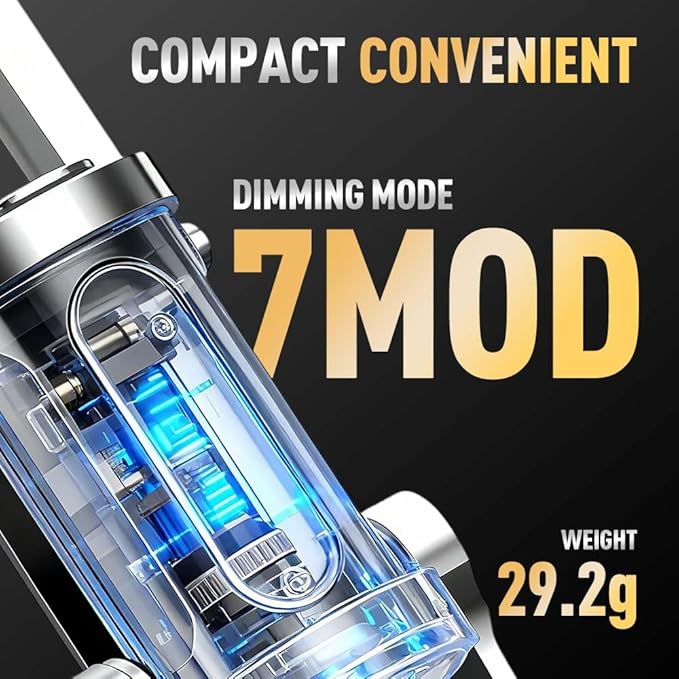 Portable Rechargeable Keychain Flashlights, Multifunction Waterproof Keychain Flashlight with 7 Light Modes, Mini Compact Pocket COB Light for Night Working, Running, Walking, Camping, Fishing, Hiking