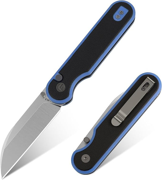 FINTISO Pocket Knife, 3" 14C28N Blade EDC Knife with G10 Handle, Folding Knife with Pocket Clip for Outdoor Camping, Hunting, Hiking, Survival, Parrot Series