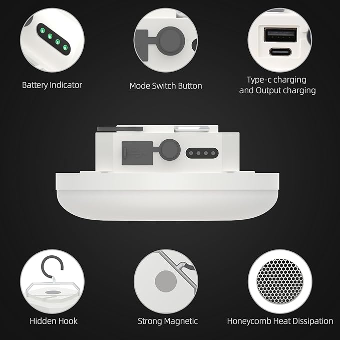 Camping Lantern 10500mAh Rechargeable Battery, 30W Ultra Bright LED Hanging Light with 3 Modes, Waterproof Portable Tent Lighting for Outdoor Emergency & Hiking