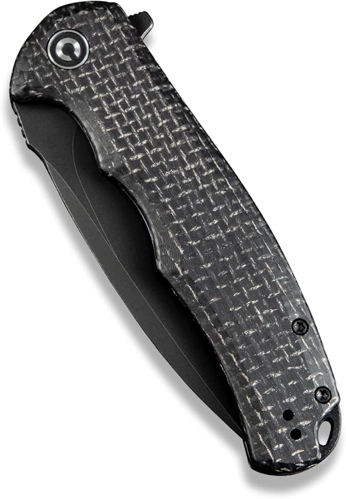 CIVIVI Folding Pocket Knife- Praxis Flipper Liner Lock Knife, 3.75" Black Stonewashed Blade with Micarta Handles, Reversible Clip for Everyday Carry Outdoor Use C803G