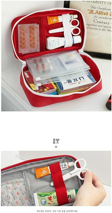 First Aid Bag - First Aid Kit Bag Empty for Home Outdoor Travel Camping Hiking, Mini Empty Medical Storage Bag Portable Pouch (Gray)