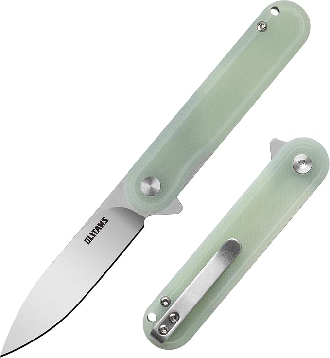 G040 Pocket Knife, 2.75'' D2 Steel Blade G10 handle, Small EDC Knife with Pocket Clip for Men Women, 2.1oz