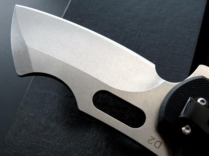 Eafengrow Pocket Knives D2 Blade and G10 Handle Folding Camping Knife Mini Outdoor Pocket Knife Survival Tool (EF13-black)