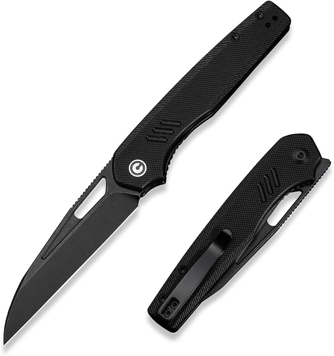 CIVIVI Guile Pocket Knife, Folding Knife for EDC, 3.25" Swedish 14C28N Blade G10 Handle with Reversible Deep-Carry Clip C24062B-1 (Black)