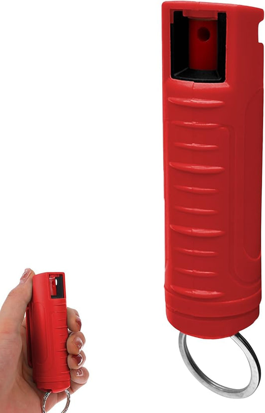 FURY Hardshell Pepper Spray - 12Ft Range, Max Strength, UV Dye Identifier, Anti-Leak & Anti-Misfire, Slidetop Trigger, Belt Clip & Key Ring, Multiple Color Options, Self-Defense Spray