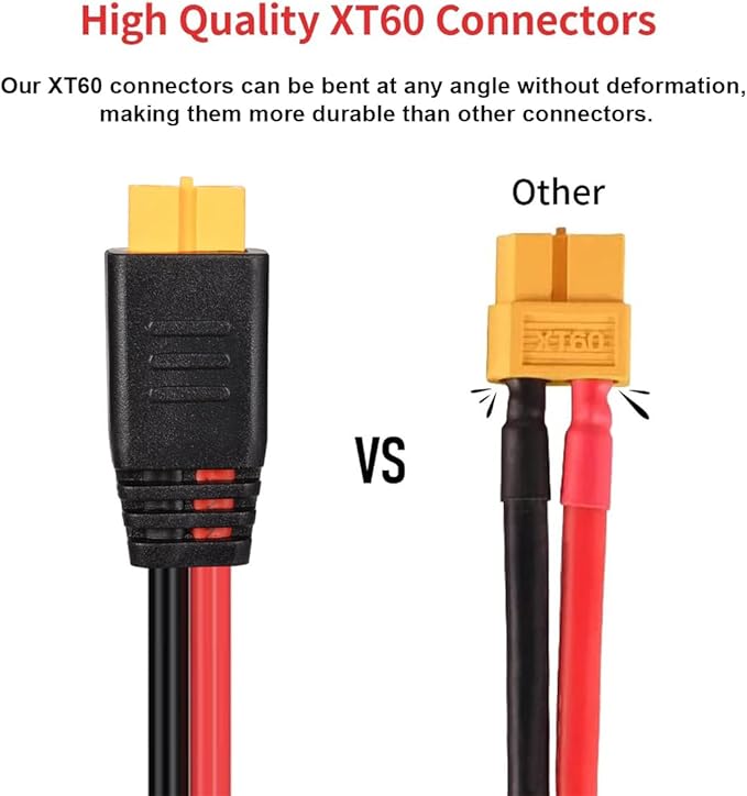 12AWG Solar to XT60 Charging Cable Solar Panel Extentson Cable for Portable Station River 600 Solar Generator(10FT)