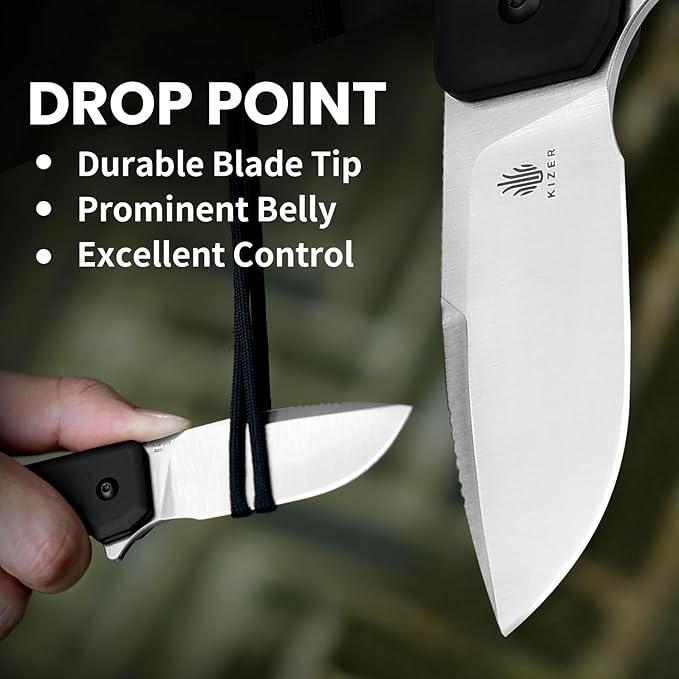 Kizer Nice Guy Pocket Folding Knife, 2.84" Nitro V Blade, Lightweight Sharp Camping and Hiking Knife, Tough Aluminium Handle, Liner Lock Flipper Knives V3011A2