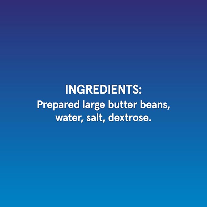 BUSH'S BEST 16 oz Canned Large Butter Beans, Source of Plant Based Protein and Fiber, Low Fat, Gluten Free, (Pack of 12)