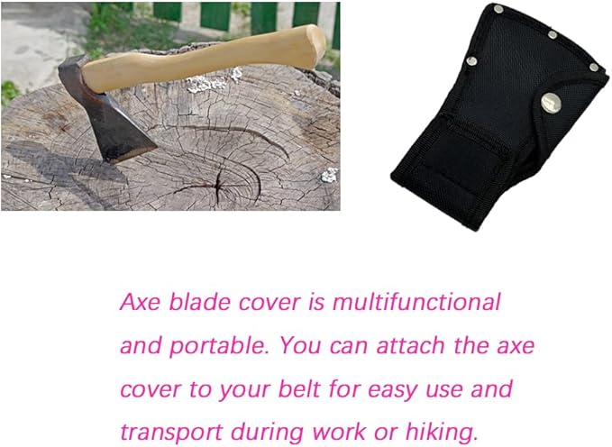 2 Pack Axe Head Sheath Holster, Black Hatchet Sheath for 1.25Lb Axe, Resistant Double Snap Hatchet Protector, Axe Cover for Outdoor Work Outdoor Hiking