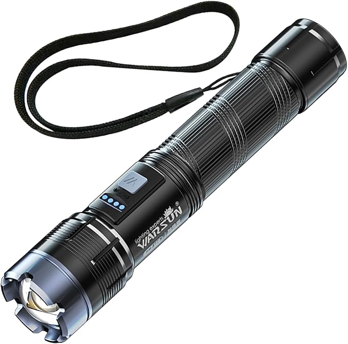 WARSUN Rechargebale Flashlight High Lumens 1000LM, Zoomable Flashlight with 6 Modes & COB Side Light ??for Camping, Emergencies, and Outdoor Adventures