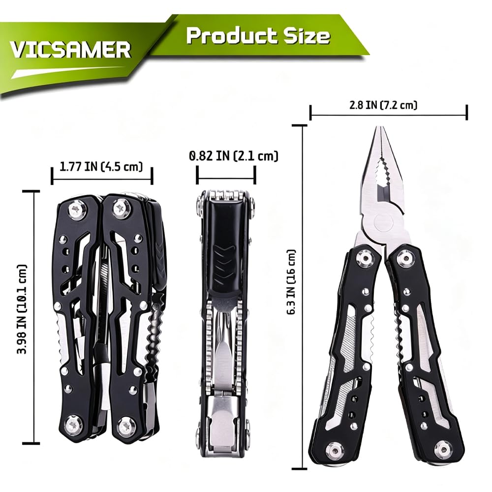 Samest 14 in 1 Multitool Pliers with Safety Lock, Professional Stainless Steel Pocket Knife