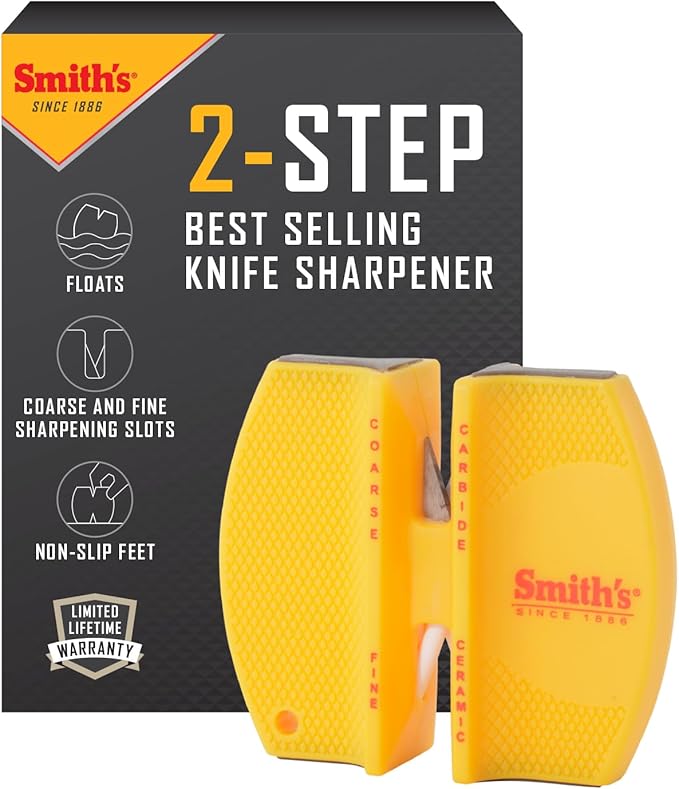 Kershaw 2.75" Tactical Pocket Knife Bundle with Smith's 2-Step Knife Sharpener for Fillet, Pocket, Hunting Knives