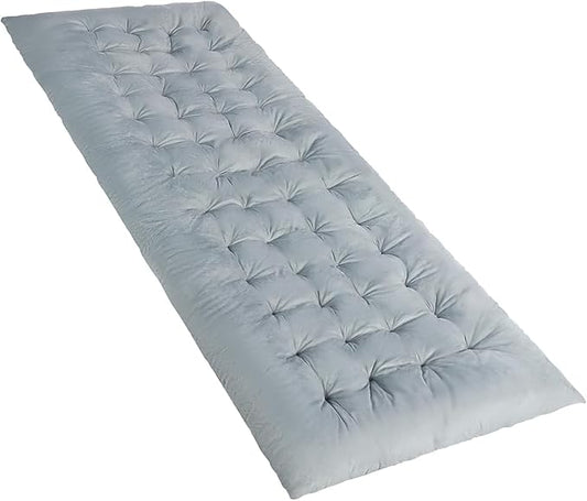 REDCAMP Folding Cot Pads for Sleeping Extra Thick, Soft Comfortable Velvet & Corduroy Cotton Camping Cot Mattress Pad for Backpacking Hiking, Black Blue Brown Grey 75x30 inches