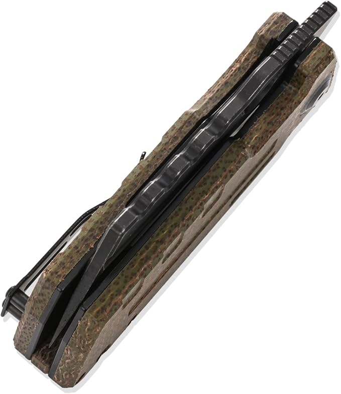 Sitivien ST155 Folding Knife,Sandvik 14C28N Steel Blade,Micarta Handle EDC Tool Knife Pocket Knife for Fishing,Camping,Hiking(Green) …