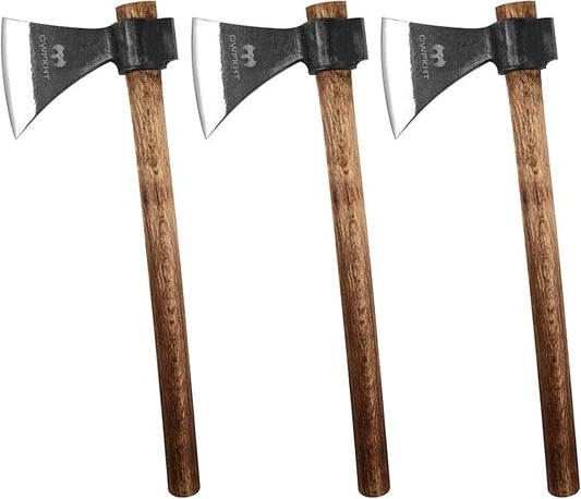 16.5" Throwing Axe, 3 Pack Throwing Axes and Tomahawks with High Carbon Steel & Beech Wood Handle, Well Balanced, Great for Axe Throwiing Game, Recreationb and Competition