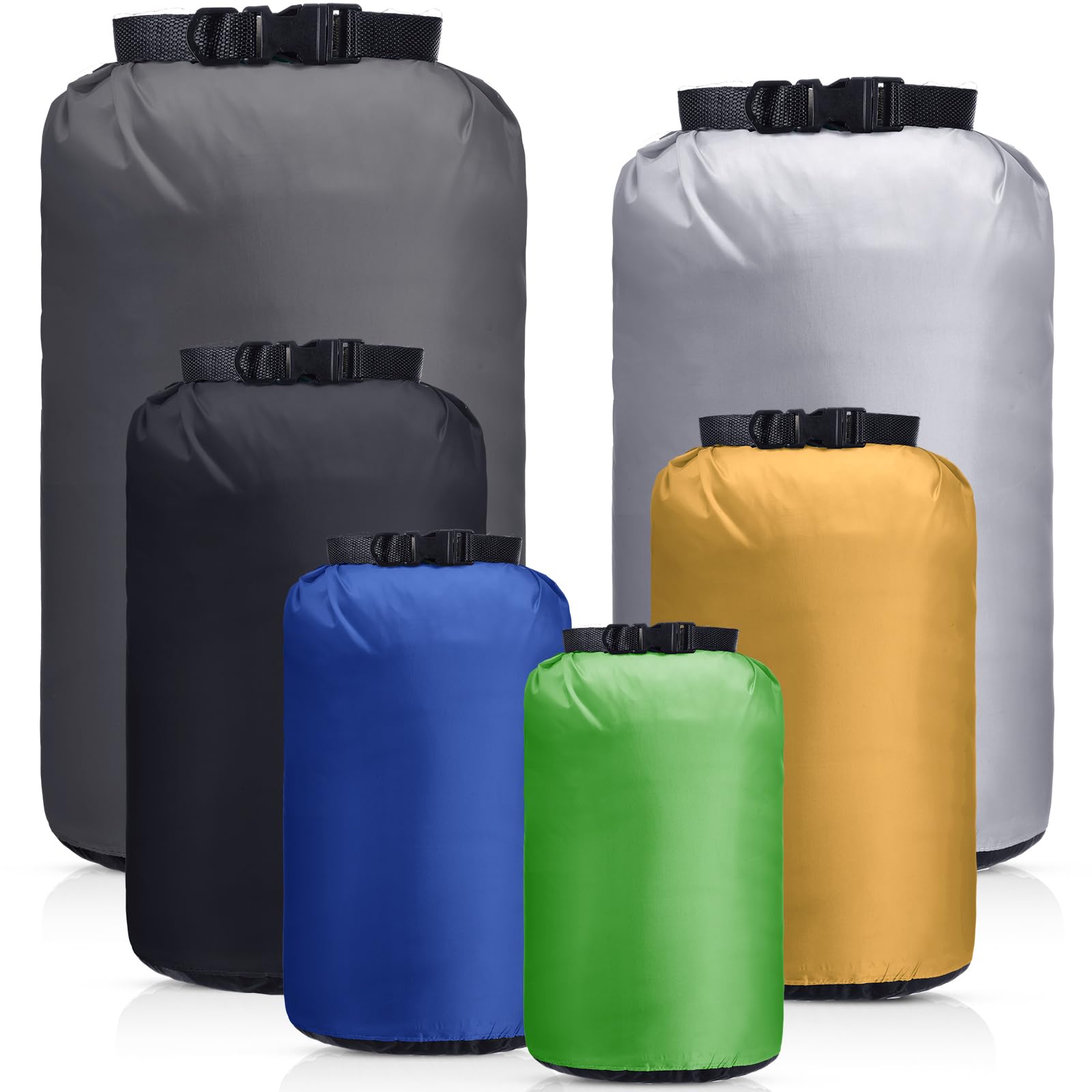 GliCraft 6 Pcs Waterproof Dry Bag Set for Kayaking & Camping(Dark)