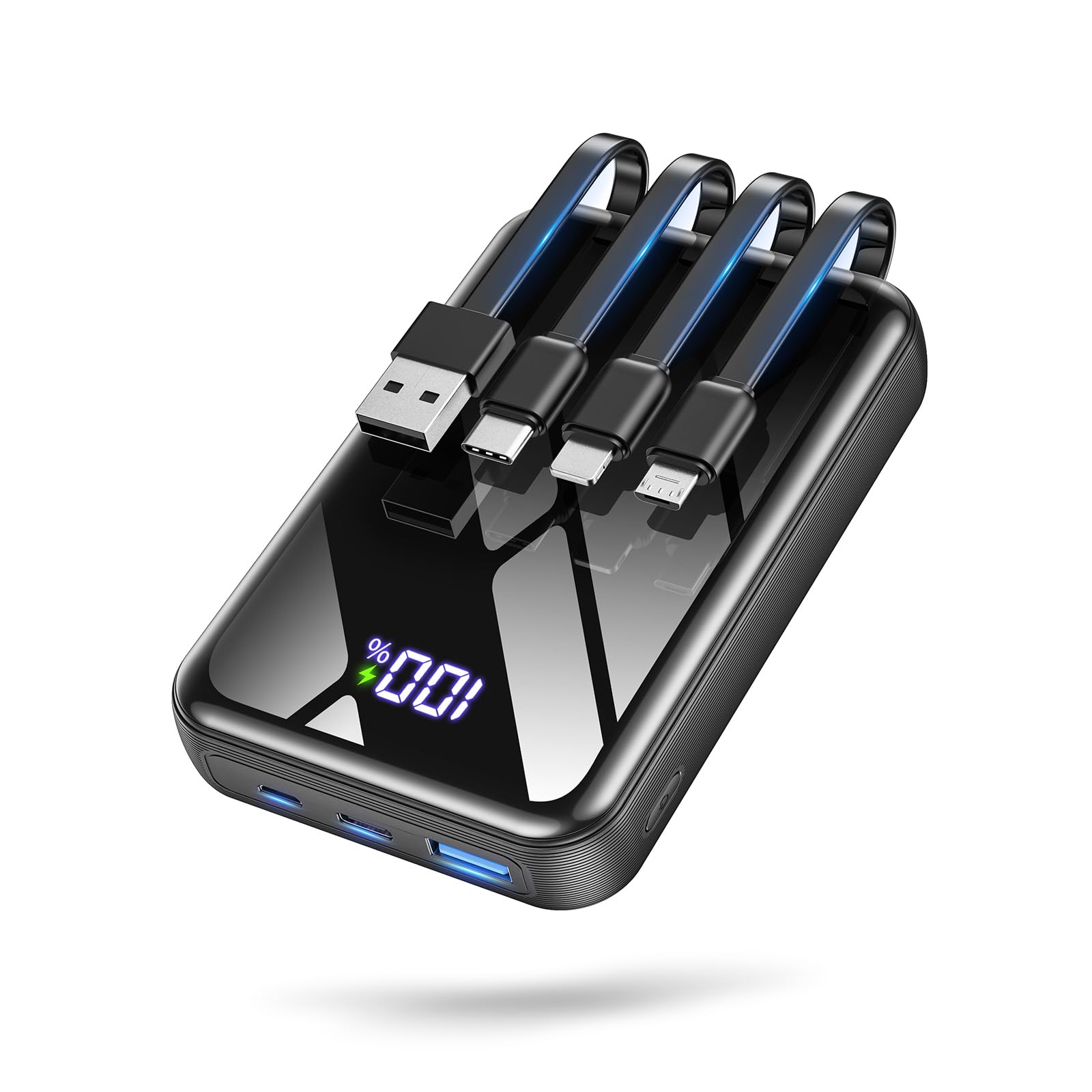 YBYP 50000mAh Portable Charger, 50% Smaller Fast Charging Built-in 4 Cables