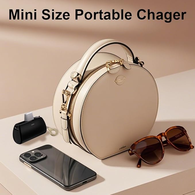 WAVYPO Keychain Portable Charger 2500mAh, Cell Phone Portable Power Bank Pack Mini Power Emergency Pod Fast Charging Compatible for iPhone 14/14 Pro Max/13/13 Pro Max/12/12 Pro Max/11/XR/X/8 (Black)