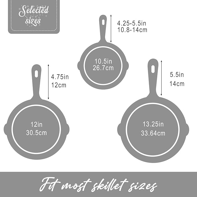 Joyhalo Cast Iron Skillet Handle Covers, 6 Pack Heat Resistant Silicone Pot Handle Sleeve Covers, Grey