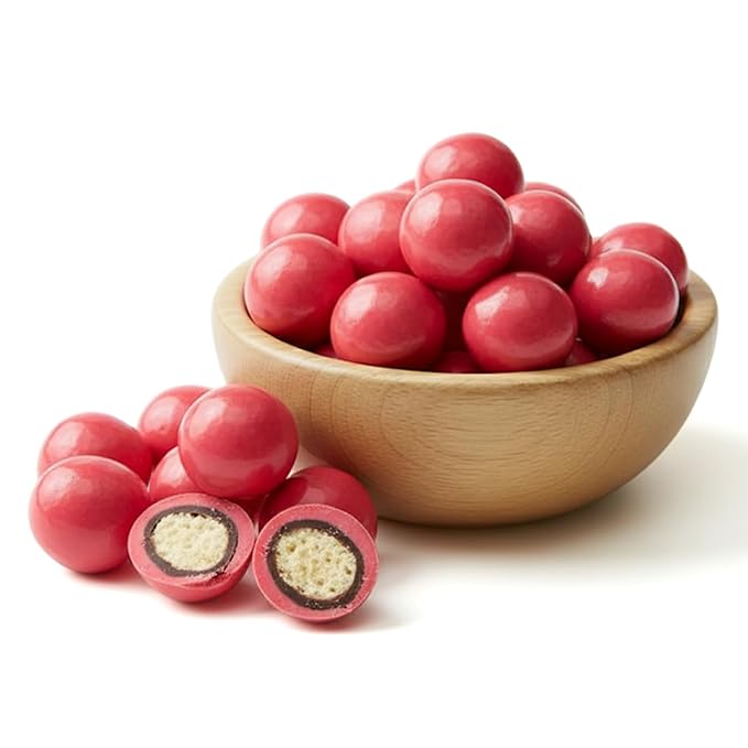 NY Spice Shop Razz ball Raspberry Chocolate Malt Balls - 8 Ounce Malted Milk Ball Candy Gifts - Chocolate Malted Milk Balls - Dark Chocolate Malt Ball Snacks