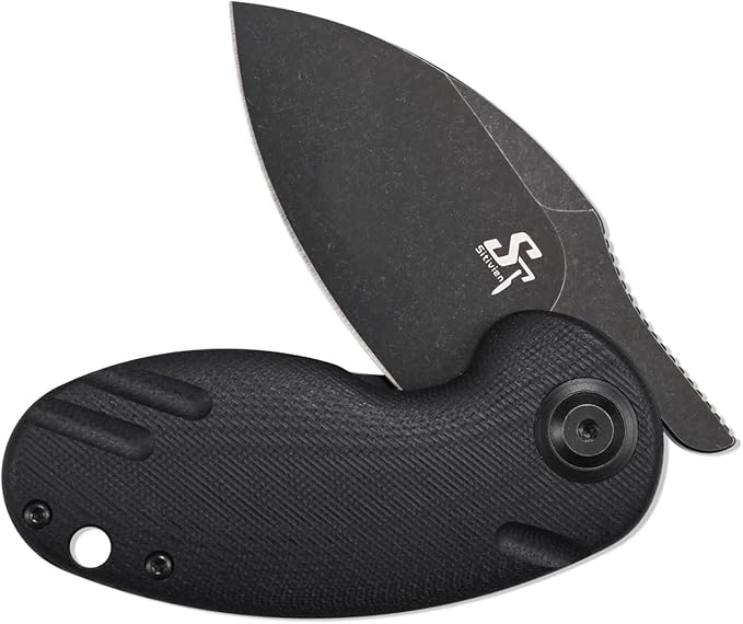 Sitivien ST153 Pocket Folding Knife,Sandvik 14C28N Black Stonewashed Blade with G10 Handle,Chinese Zodiac Series EDC Tool Knifes Utility Knife for Camping Hunting Survival Hiking(Black) … …