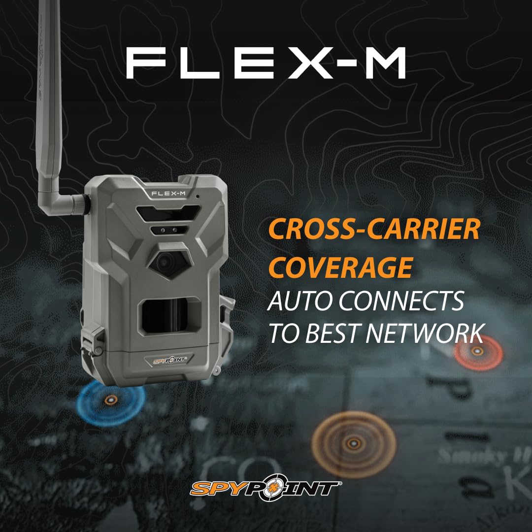 SPYPOINT Flex-M Twin Pack Cellular Trail Cameras - Best Hunting Accessories, No WiFi Needed, GPS