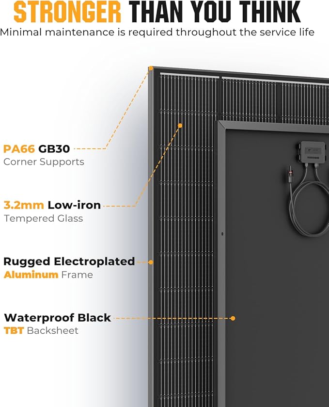 18BB 400 Watt Solar Panel, 2pcs 200W N-Type Solar Panels, 25% High-Efficiency Monocrystalline Module PV, for 12V/24V Battery, Home, Trailer, Camping, Marine, Boat, Farm, RV and Off-Grid