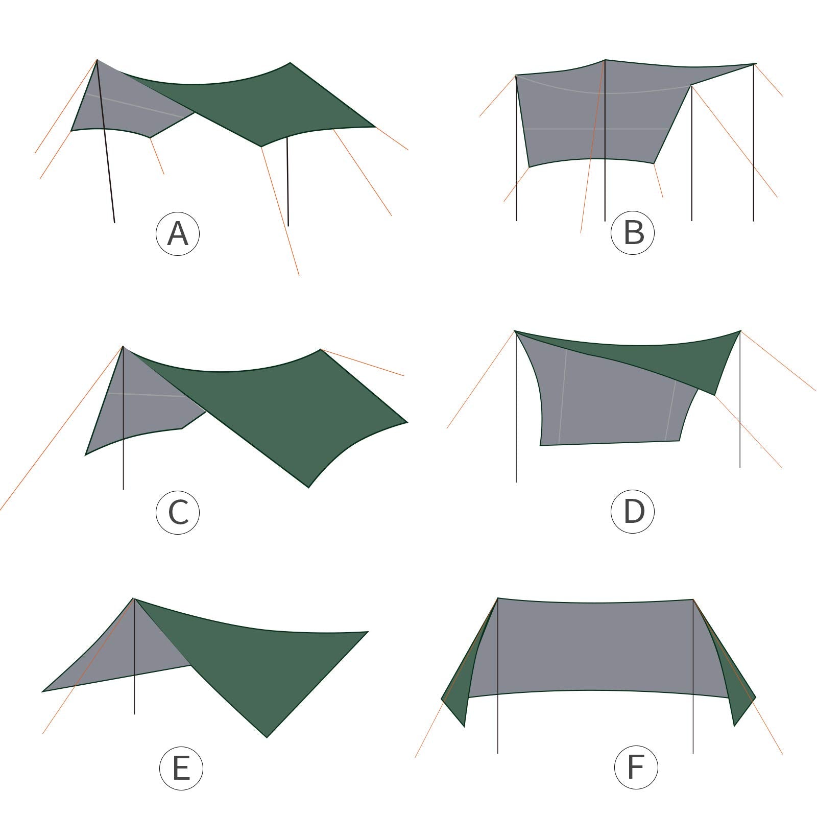 Unigear Hexagon Hammock Rain Fly Waterproof Camping Tarp 12x10-15x14FT