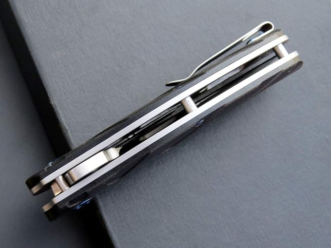 Eafengrow EF932 Pocket Knife G10 Handle D2 Steel Blade Knife with Ball Bearing Safe Open Flipper Knife for Camping Survival Hiking (black)