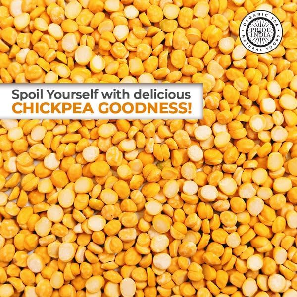 Pride Of India - PACK of 6 - Indian Split Yellow Chickpea Lentils - Protein & Fiber Rich Chana Dal, 1.5 Pound Jar