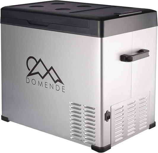 Domende 12 volt Refrigerator 54qt Portable Freezer Electric Cooler Compressor Car Fridge for Car Truck Vehicle RV Boat Outdoor and Home use 12/24V DC and 90-250 AC,Cooling to -4F