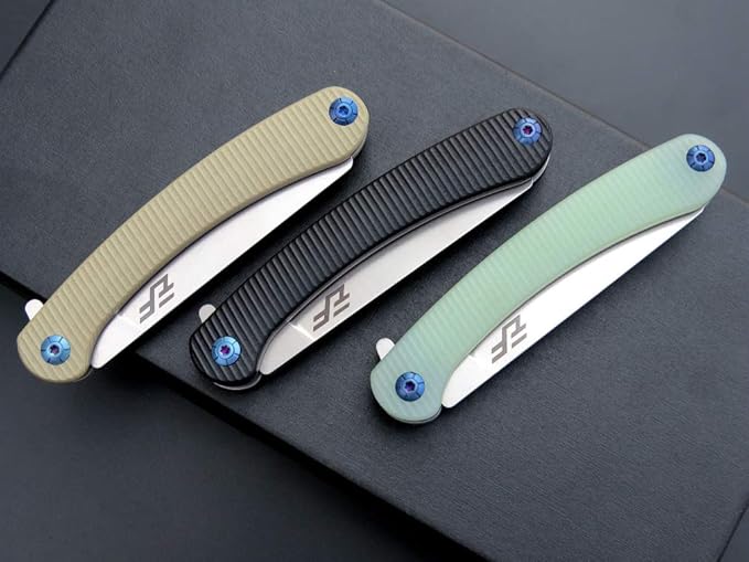 Eafengrow EF939 Folding Pocket Knife with D2 Steel Blade G10 Handle; EDC Pocket Folding Knife for Camping Survival and Outdoor (Black)