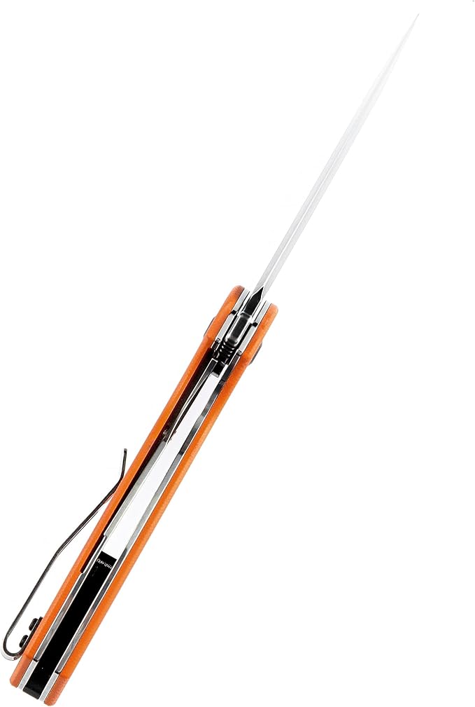 KANSEPT Model 6 Pocket Folding Knife, 3.1'' 154CM Material Orange G10 Handle Everyday Carry Folding Knife T1022A4