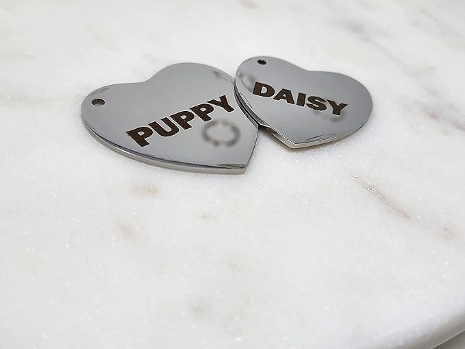 Dr. Fremont's Stainless Steel Pet ID Tags Engraved and Personalized for Dogs and Cats on Both Sides in Bone, Heart, Circle Round, Hexagon, and Diamond