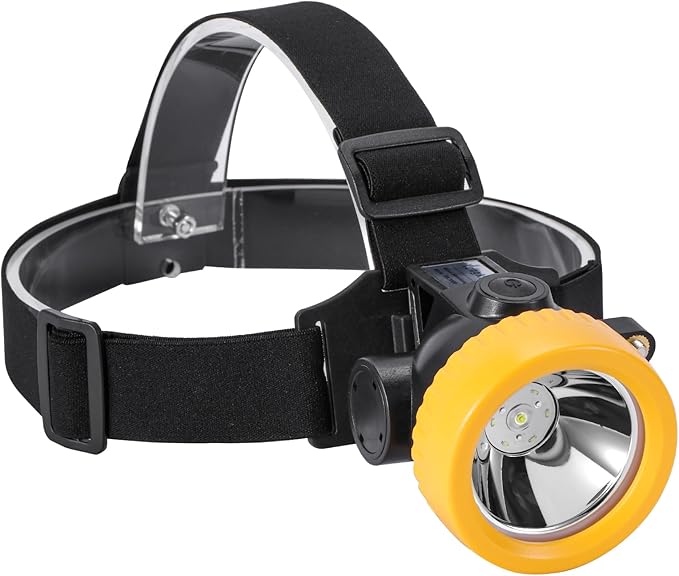 Rechargeable Mining Headlamp with 7 LEDs, Explosion-Proof Cap Light for Coon Hunting, Hard Hat Helmet Flashlight for Mining, Fishing, Hiking, Outdoor Night Work, Waterproof Headlight