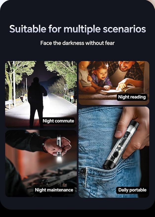 Rechargeable Flashlights Mini，Portable Emergency Mini Flashlightï¼? Modes LED Flashlight Adjustable，Suitable for Outdoor Exploration, Camping and Night Lighting.